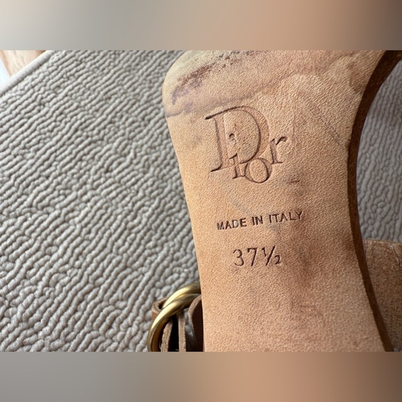 Authentic DIOR Camel Brown Leather High Heels Sandals ,size 37.5 - Picture 10 of 13